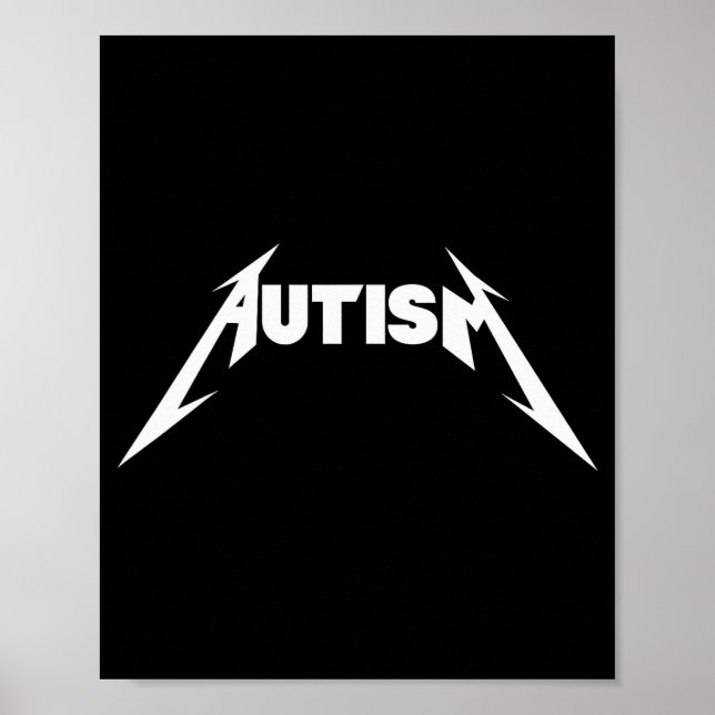 Lustiges Design Autismus Skelett Meme Metal Rock f Poster (Vorne)