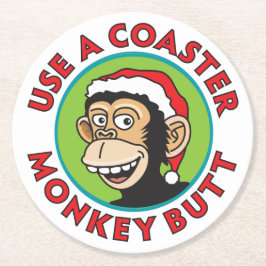 Lustiges Dezember-Party Runder Pappuntersetzer