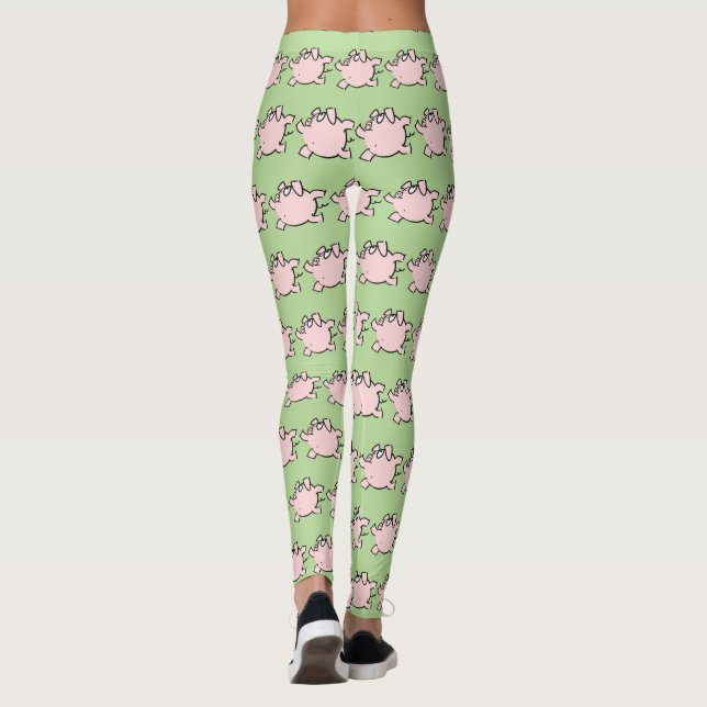 Lustiges die 6 Cartoon-Illustrations-Schwein Leggings (Rückseite)