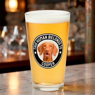 Lustiges "Dieser Mensch gehört zu" Haustier-Hunde- Glas