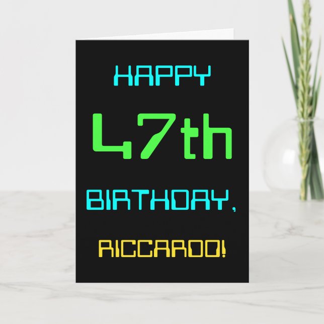 Lustiges Digital-Computing-Themen 47. Geburtstag Karte (Vorderseite)