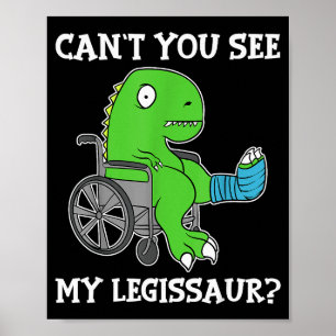 Lustiges Dino-Erholungsgeschenk für gebrochenes Be Poster