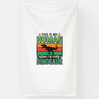 Lustiges Dinosaurier-Mensch-Kostüm Halloween Banner