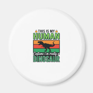 Lustiges Dinosaurier Mensch Kostüm Halloween Magnet