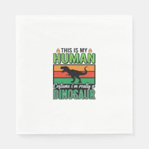 Lustiges Dinosaurier-Mensch-Kostüm Halloween Serviette