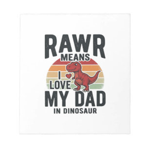 Lustiges Dinosaurier-Vater RAWR Vintage-Shirt-Desi Notizblock