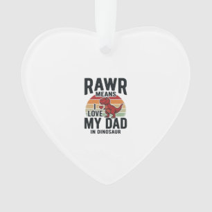 Lustiges Dinosaurier-Vater RAWR Vintage-Shirt-Desi Ornament
