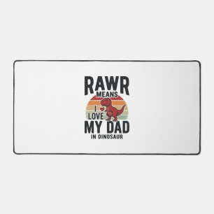 Lustiges Dinosaurier-Vater RAWR Vintage-Shirt-Desi Schreibtischunterlage