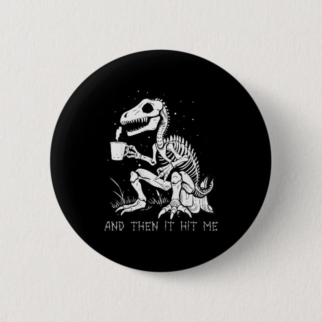 Lustiges Dinosaurierskelett-Kostüm Goth Männer Fra Button (Vorderseite)
