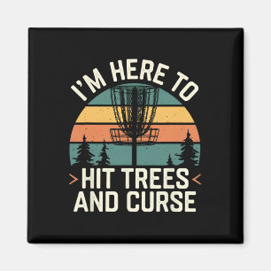 Lustiges Disc-Golf trifft Bäume und flucht Retro D Magnet