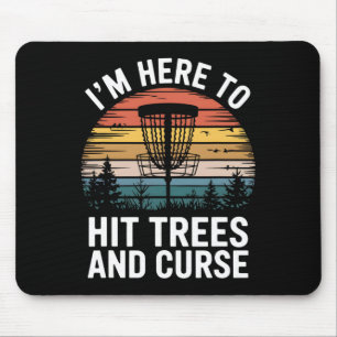 Lustiges Disc Golf trifft Bäume und flucht Retro D Mousepad