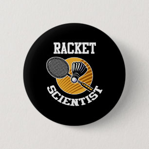 Lustiges Dminton-Spieler-Shirt Schläger Wissenscha Button