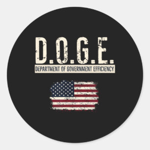 Lustiges Doge-Ministerium für Regierungseffizienz- Runder Aufkleber