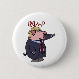 Lustiges Donald- Trumpschwein-politischer Cartoon Button