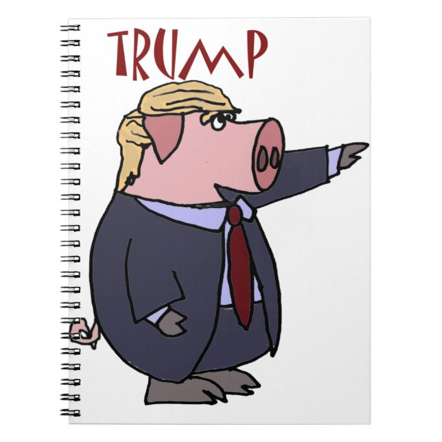 Lustiges Donald- Trumpschwein-politischer Cartoon Notizblock (Vorderseite)