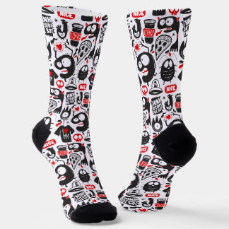 Lustiges Doodle-Monster - Pop-Art-Socken Socken