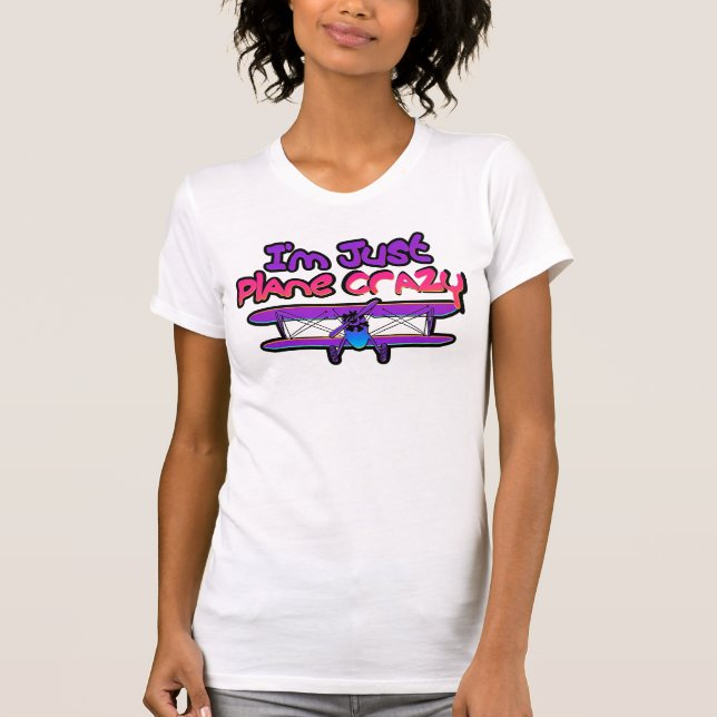 Lustiges Doppeldecker-Flugzeug T-Shirt (Vorderseite)