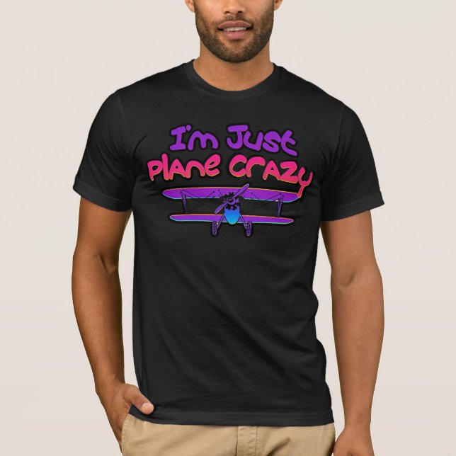 Lustiges Doppeldecker-Flugzeug T-Shirt (Vorderseite)
