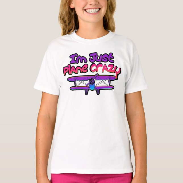 Lustiges Doppeldecker-Flugzeug T-Shirt (Vorderseite)