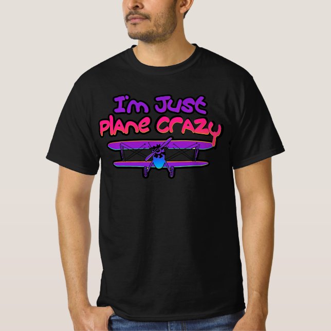 Lustiges Doppeldecker-Flugzeug T-Shirt (Vorderseite)