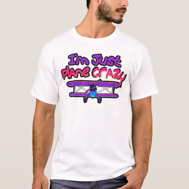 Lustiges Doppeldecker-Flugzeug T-Shirt (Vorderseite)