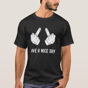 Lustiges Doppelter Mittelfinger-Shirt Sarkastisch  T-Shirt