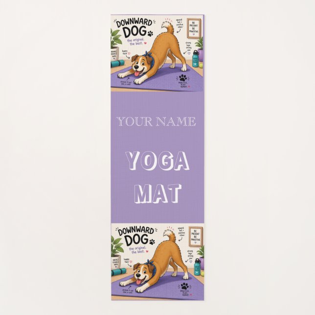 Lustiges Downward Dog Design  Yogamatte (Vorderseite)