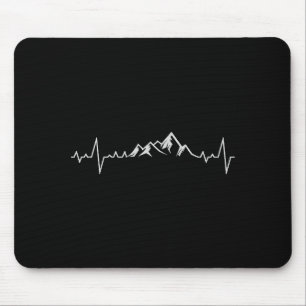Lustiges Draussen & Camng Co. Herzschlag Berge Mousepad