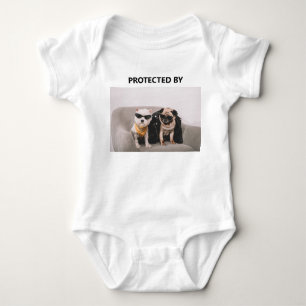 Lustiges Durch Hunde Geschütztes Foto Baby Strampler