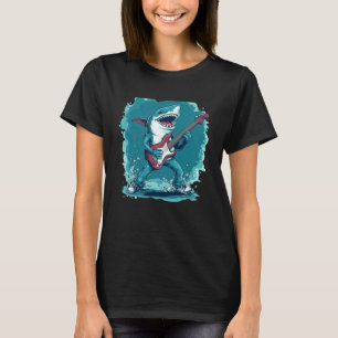 Lustiges E-Gitarre-Hai-Kostüm für Rock-Fans T-Shirt