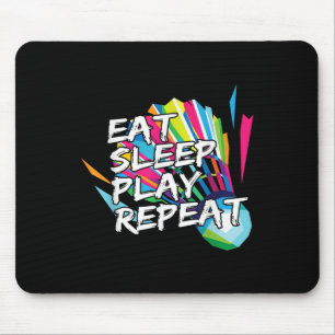 Lustiges Eat Sleep Play Repeat Spieler Geschenk Li Mousepad