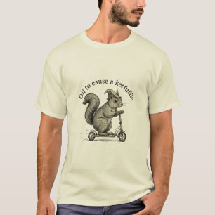 Lustiges Eichhörnchen auf Scooter Zauberhut Auf de T-Shirt