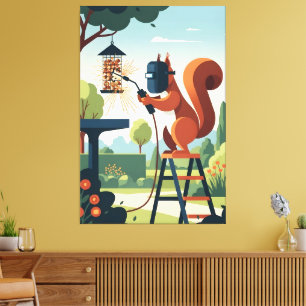 Lustiges Eichhörnchen Leinwanddruck