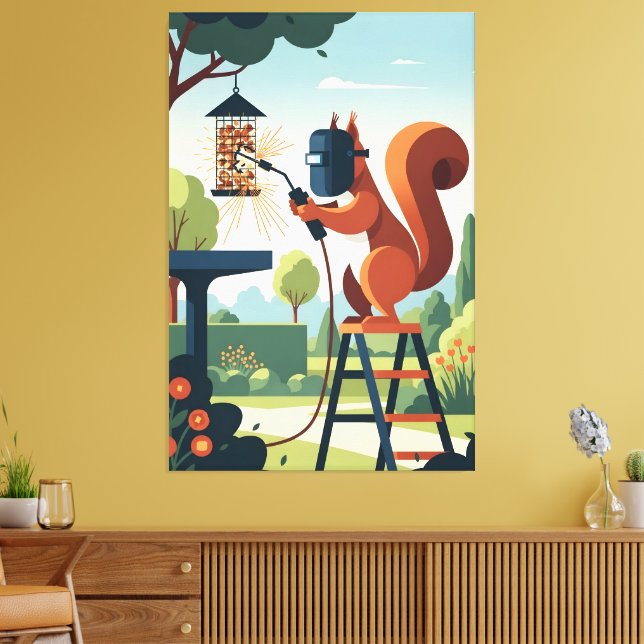 Lustiges Eichhörnchen Leinwanddruck (Insitu (Wohnzimmer))