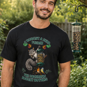 Lustiges Eichhörnchen-Vogelfutter-T-Shirt T-Shirt