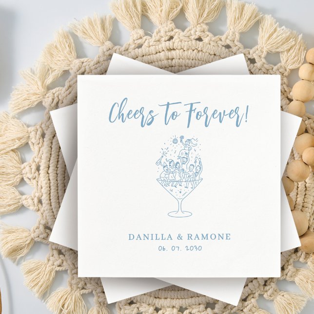 Lustiges einfaches Prost auf das Hochzeitsskript f Serviette (Von Creator hochgeladen)