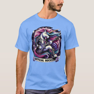 Lustiges Einhorn EGitarre Rockstar Band rockstar F T-Shirt