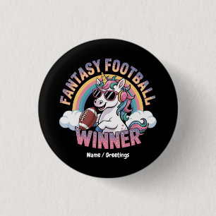 Lustiges Einhorn Fantasy Football Gewinner 2025 St Button