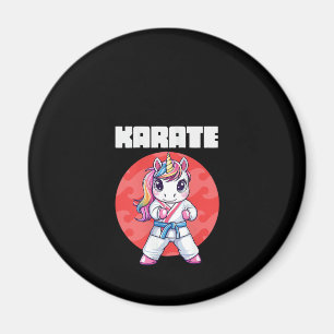 Lustiges Einhorn Karate Mädchen Karate Damen Marti Magnet