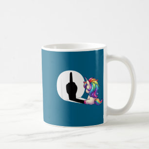 Lustiges Einhorn mit Mittelfinger Morgenmuffel Kaffeetasse