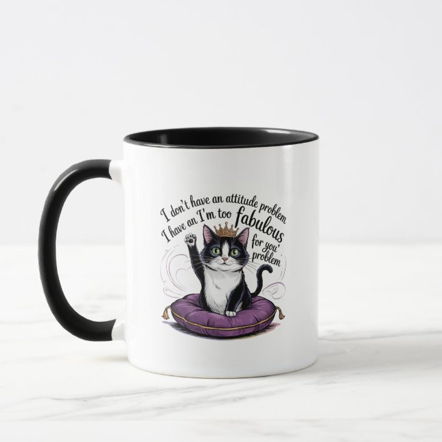 Lustiges Einstellungsproblem Sarkasmus Katze  Tasse (Links)