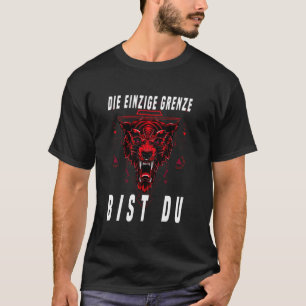 Lustiges Einzelnes Workout Border Wolf Rot T-Shirt