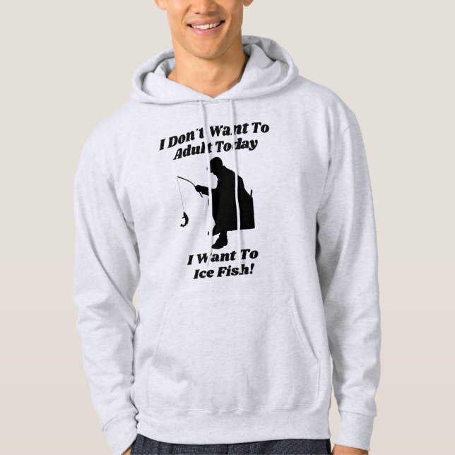 Lustiges Eis-Fischen-Shirt Hoodie (Vorderseite)