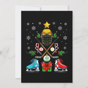 Lustiges Eishockey-Weihnachtsbaum-Ornament Weihnac Feiertagskarte