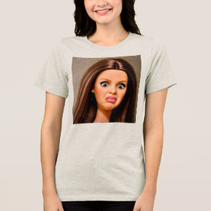 Lustiges ekelhaftes Puppen-Gesicht Meme T-Shirt Tri-Blend Shirt