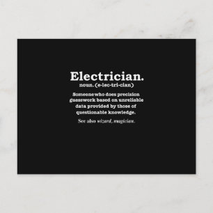 Lustiges Elektriker-Definitionsgeschenk zur Gradui Postkarte