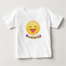 Lustiges Emoji-Baby-T-Shirt - Emoticon herausgestr