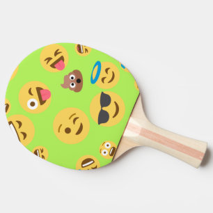 Lustiges Emoji Muster (Grün) Tischtennis Schläger