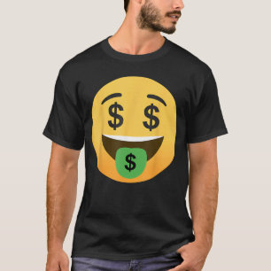 Lustiges Emoticon Dollar-Mund-Gesicht mit Geldzeic T-Shirt