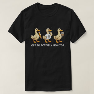 Lustiges Enten-Trio Professionelle Überwachung Gra T-Shirt